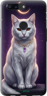 Силиконовый чехол Mystic White Cat Gothic Dark Purple Gold для OnePlus 5T - 6805u-1352 изображение 