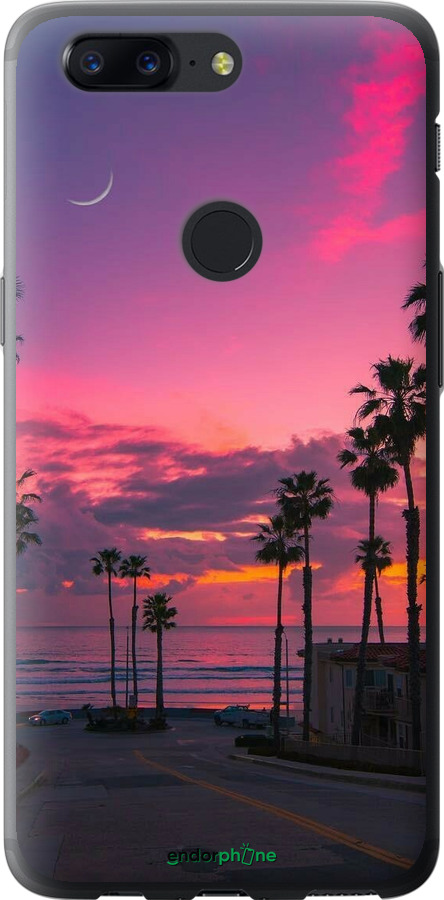 Силиконовый чехол Пальмы для OnePlus 5T - 5873u-1352 изображение 