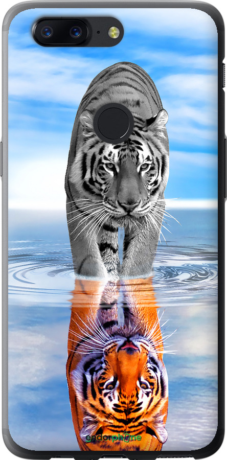 Силиконовый чехол Тигр для OnePlus 5T - 6016u-1352 изображение 