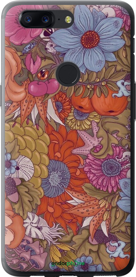 Силиконовый чехол Абстрактные цветы для OnePlus 5T - 6526u-1352 изображение 