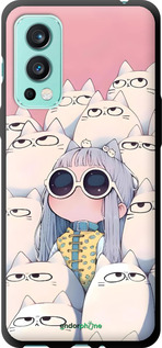 TPU чехол Малышка с котами для OnePlus Nord 2 - 6295b-2468 изображение 