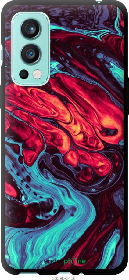 TPU чехол Синя червона абстакція для OnePlus Nord 2 - 5339b-2468 изображение 
