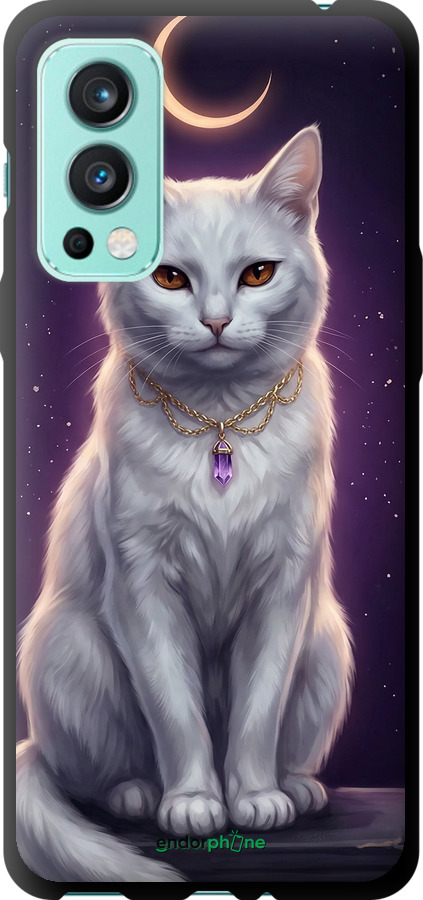 TPU чехол Mystic White Cat Gothic Dark Purple Gold для OnePlus Nord 2 - 6805b-2468 изображение 