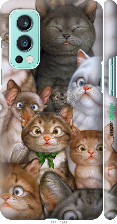 

3D пластиковий матовий чохол "Коти" для OnePlus Nord 2