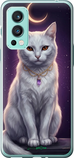 Силиконовый чехол Mystic White Cat Gothic Dark Purple Gold для OnePlus Nord 2 - 6805u-2468 изображение 
