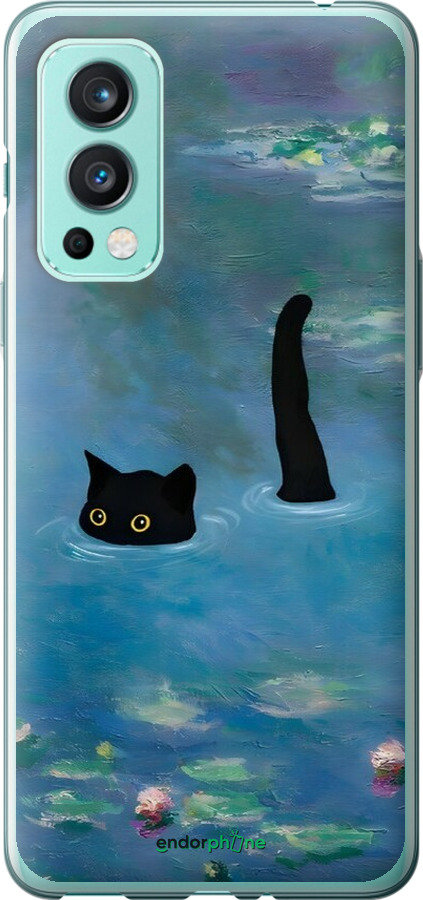 Силиконовый чехол С изображением кота и водяной лилии Monet для OnePlus Nord 2 - 6519u-2468 изображение 