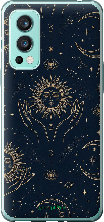 Силіконовий чехол Celestial Harmony: Sun & Moon Gold Mystic Pattern для OnePlus Nord 2 - 6778u-2468 изображение 