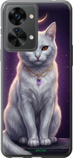 Силиконовый чехол Mystic White Cat Gothic Dark Purple Gold для OnePlus Nord 2T - 6805u-2640 изображение 