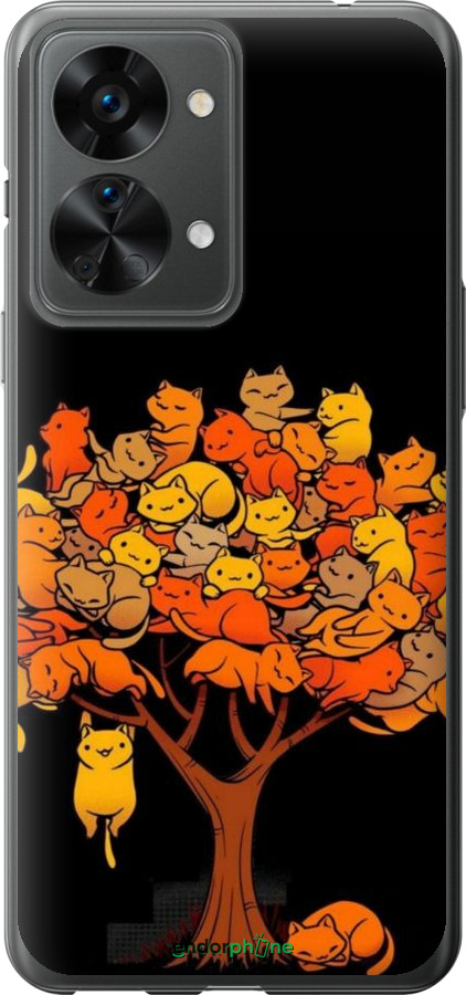 Силіконовий чехол Дерево та котики для OnePlus Nord 2T - 6516u-2640 изображение 