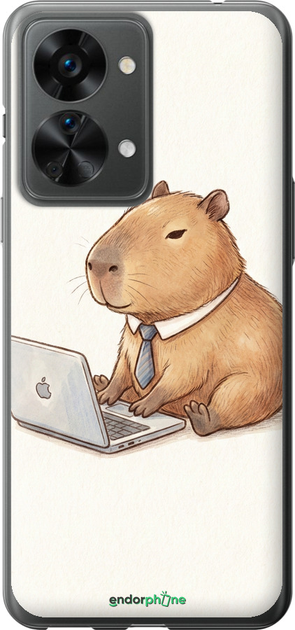 Силиконовый чехол Funny Capybara CEO Working для OnePlus Nord 2T - 6777u-2640 изображение 