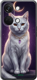 Силиконовый чехол Mystic White Cat Gothic Dark Purple Gold для OnePlus Nord 3 - 6805u-3416 изображение 