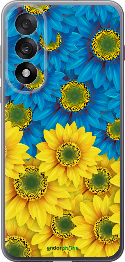 Силиконовый чехол Жёлто-голубые цветы для OnePlus Nord 5 5G - 1048u-4133 изображение 