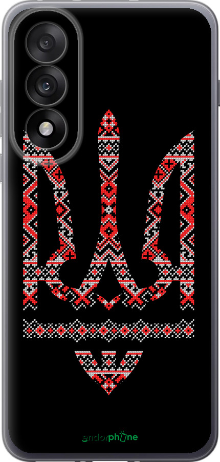 Силиконовый чехол Герб - вышиванка на черном фоне для OnePlus Nord 5 5G - 1196u-4133 изображение 