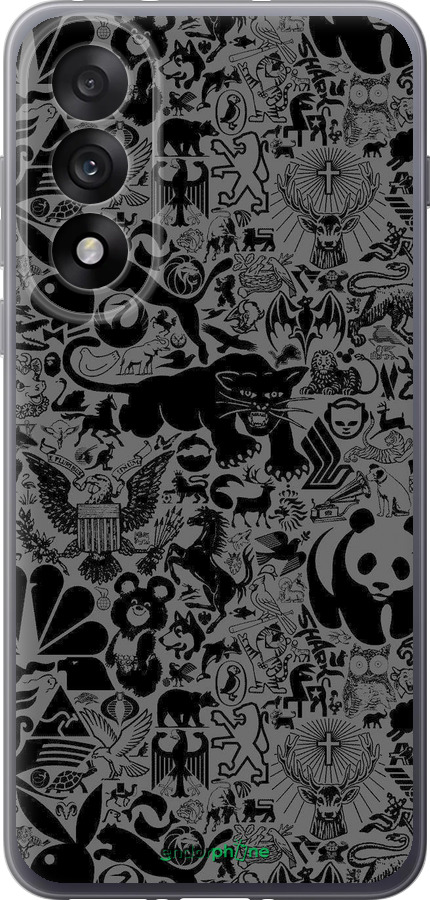 Силиконовый чехол Чёрно-серый стикер бомбинг для OnePlus Nord 5 5G - 2432u-4133 изображение 