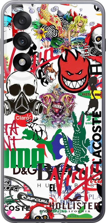 Силиконовый чехол Many different logos для OnePlus Nord 5 5G - 4022u-4133 изображение 