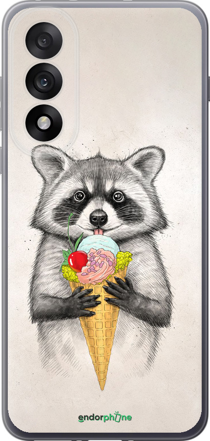 Силиконовый чехол Енотик с мороженым для OnePlus Nord 5 5G - 4602u-4133 изображение 