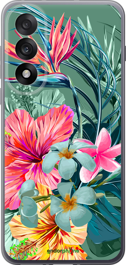 Силиконовый чехол Тропические цветы v1 для OnePlus Nord 5 5G - 4667u-4133 изображение 