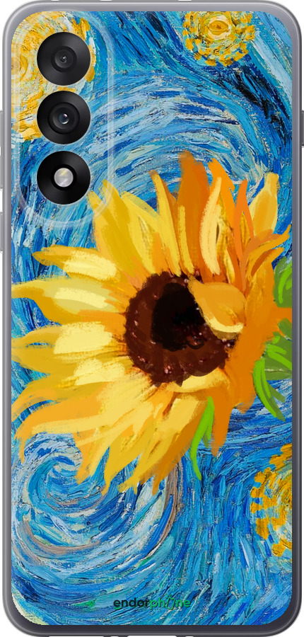 Силиконовый чехол Цветы желто-голубые для OnePlus Nord 5 5G - 5308u-4133 изображение 