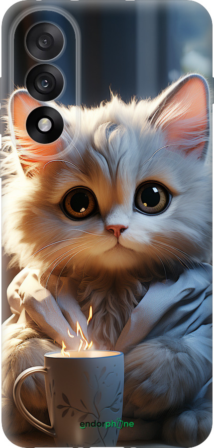 Силиконовый чехол White cat для OnePlus Nord 5 5G - 5646u-4133 изображение 