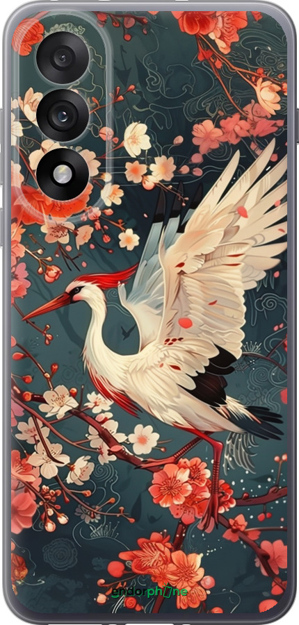 Силиконовый чехол Сакура и аист для OnePlus Nord 5 5G - 6108u-4133 изображение 