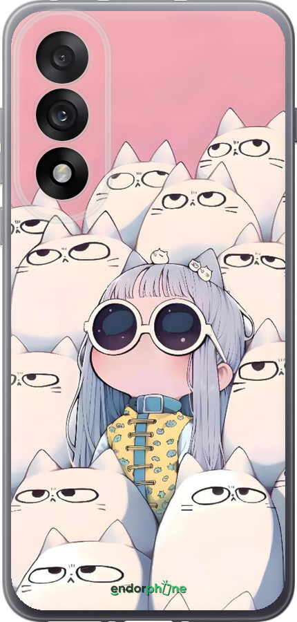 Силиконовый чехол Малышка с котами для OnePlus Nord 5 5G - 6295u-4133 изображение 
