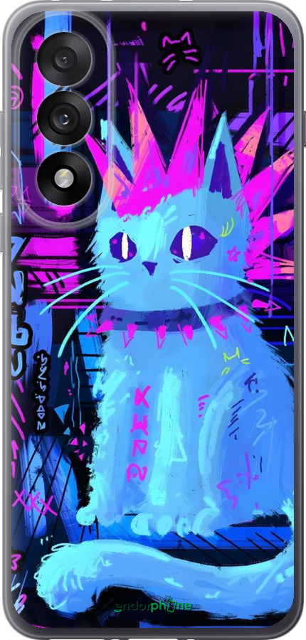 Силиконовый чехол Кот панк для OnePlus Nord 5 5G - 6311u-4133 изображение 