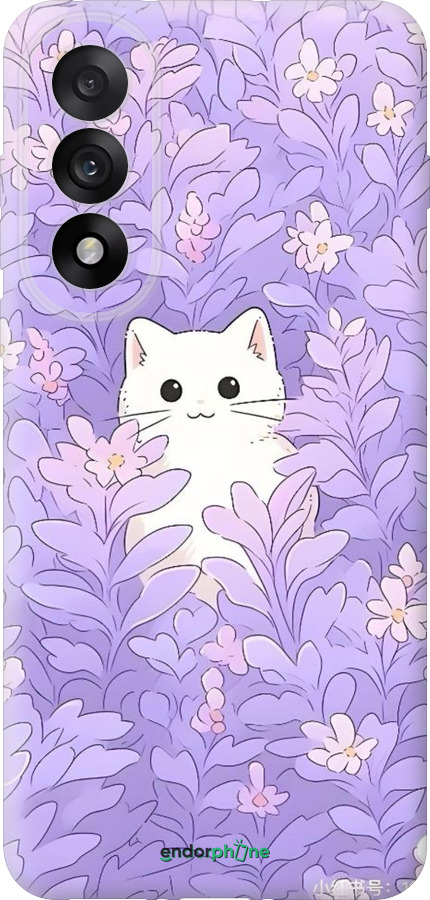 Силиконовый чехол Котик в цветах для OnePlus Nord 5 5G - 6390u-4133 изображение 