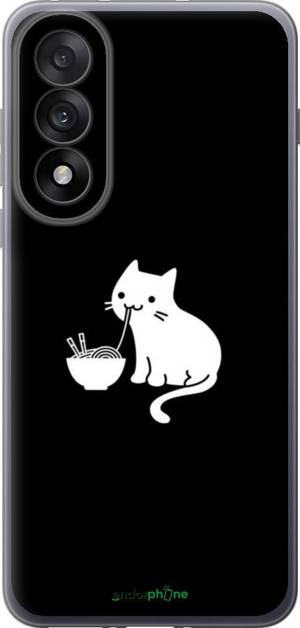 Силиконовый чехол С милым котом на черном фоне для OnePlus Nord 5 5G - 6528u-4133 изображение 