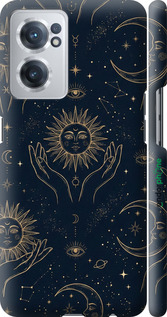 3D пластиковий матовий чехол Celestial Harmony: Sun & Moon Gold Mystic Pattern для OnePlus Nord CE 2 - 6778m-2589 изображение 
