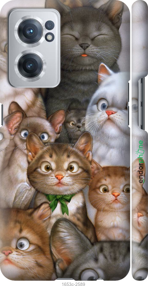 

3D пластиковий матовий чохол "Коти" для OnePlus Nord CE 2