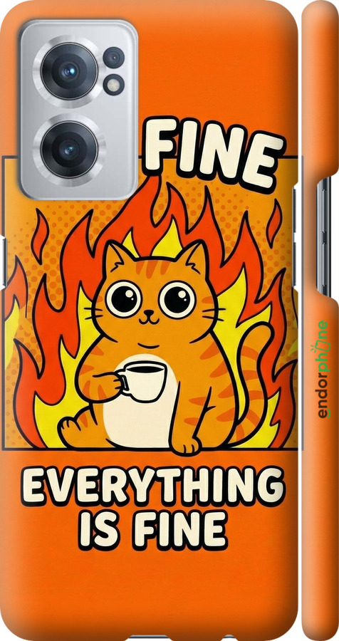 3D пластиковый матовый чехол Funny Cat для OnePlus Nord CE 2 - 6786m-2589 изображение 