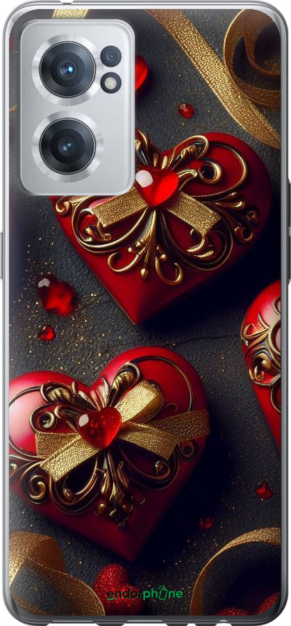 Силіконовий чехол Сердечки v4 для OnePlus Nord CE 2 - 5834u-2589 изображение 