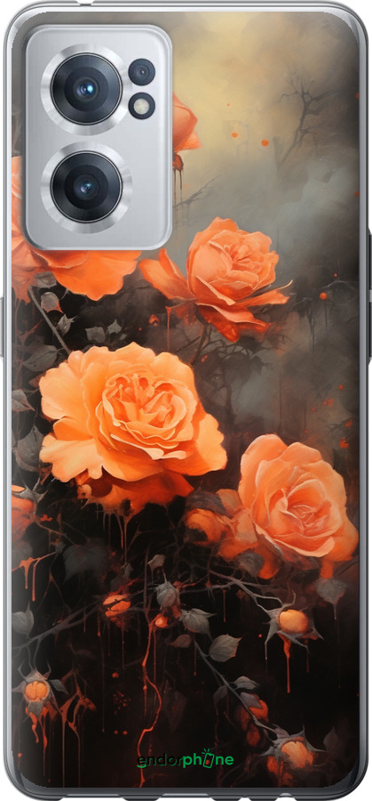Силиконовый чехол Оранжевые розы для OnePlus Nord CE 2 - 5944u-2589 изображение 