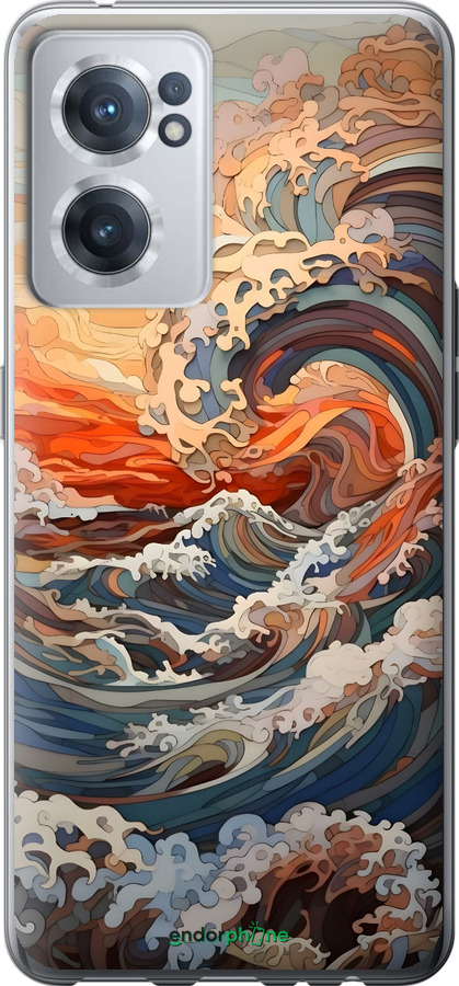 Силиконовый чехол Арт волны для OnePlus Nord CE 2 - 6324u-2589 изображение 