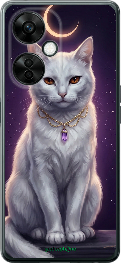 Силиконовый чехол Mystic White Cat Gothic Dark Purple Gold для OnePlus Nord CE 3 Lite 5G - 6805u-3144 изображение 