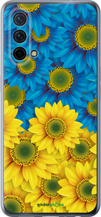 Силиконовый чехол Жёлто-голубые цветы для OnePlus Nord CE 5G/CORE Edition 5G - 1048u-3484 изображение 