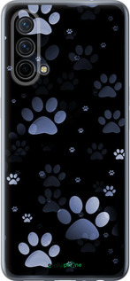 Силиконовый чехол С синими отпечатками лап для OnePlus Nord CE 5G/CORE Edition 5G - 6441u-3484 изображение 