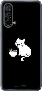 Силиконовый чехол С милым котом на черном фоне для OnePlus Nord CE 5G/CORE Edition 5G - 6528u-3484 изображение 