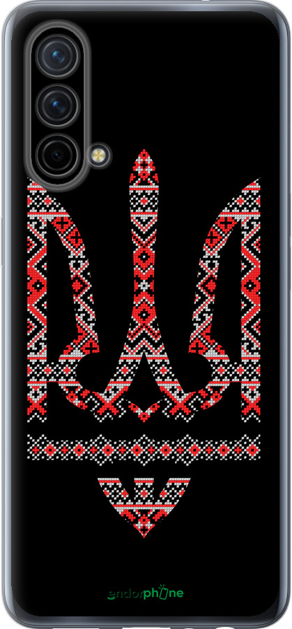 Силиконовый чехол Герб - вышиванка на черном фоне для OnePlus Nord CE 5G/CORE Edition 5G - 1196u-3484 изображение 