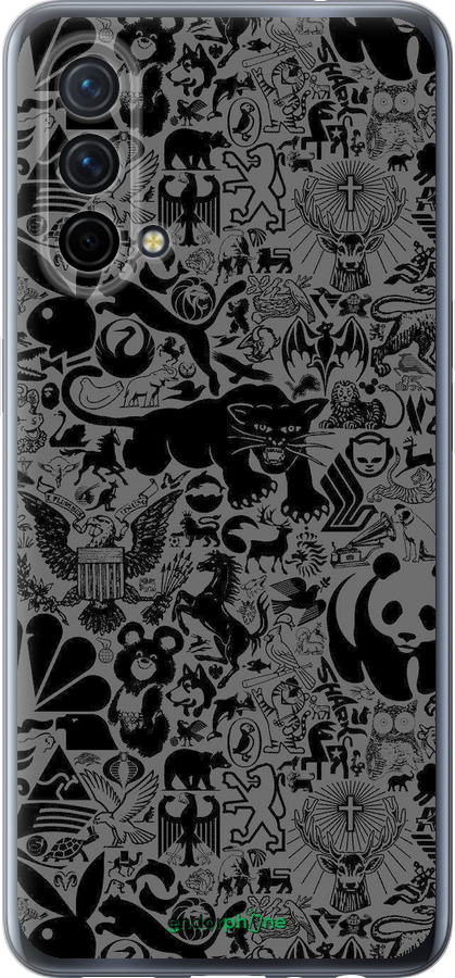 Силиконовый чехол Чёрно-серый стикер бомбинг для OnePlus Nord CE 5G/CORE Edition 5G - 2432u-3484 изображение 