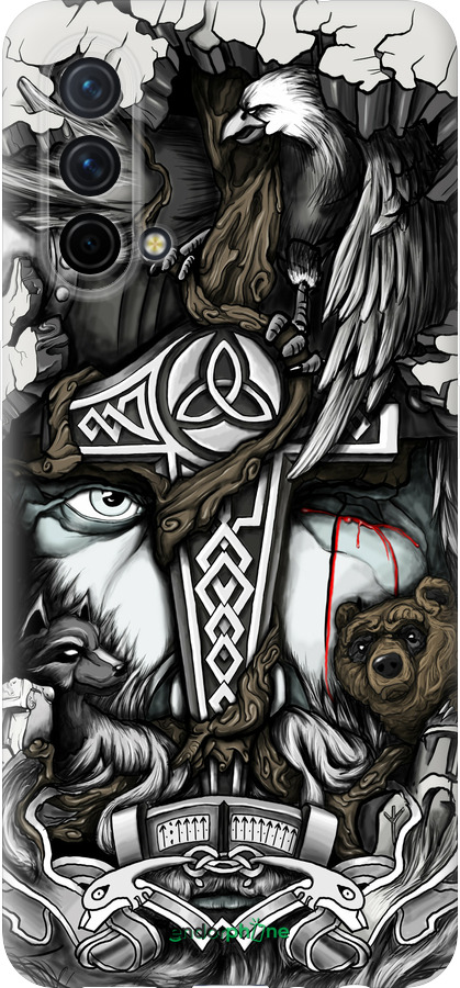 Силиконовый чехол Тату Викинг для OnePlus Nord CE 5G/CORE Edition 5G - 4098u-3484 изображение 