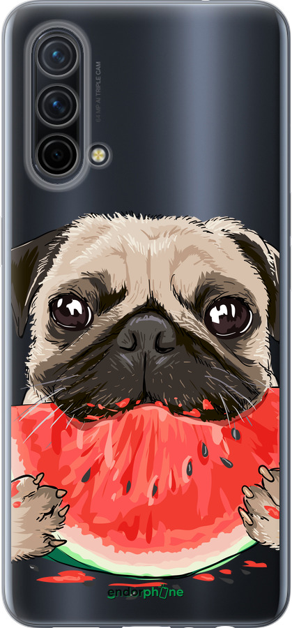 Силиконовый чехол Мопс и арбуз для OnePlus Nord CE 5G/CORE Edition 5G - 4665u-3484 изображение 