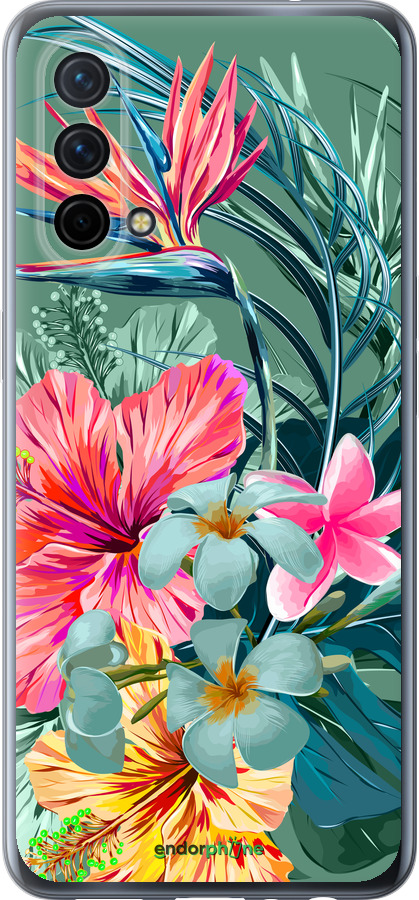 Силиконовый чехол Тропические цветы v1 для OnePlus Nord CE 5G/CORE Edition 5G - 4667u-3484 изображение 