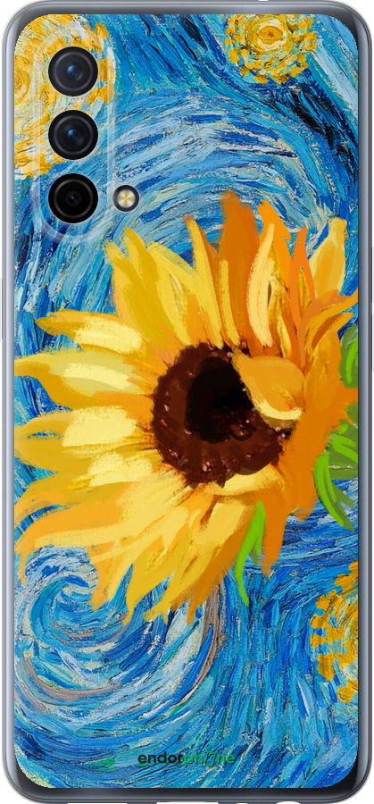 Силиконовый чехол Цветы желто-голубые для OnePlus Nord CE 5G/CORE Edition 5G - 5308u-3484 изображение 