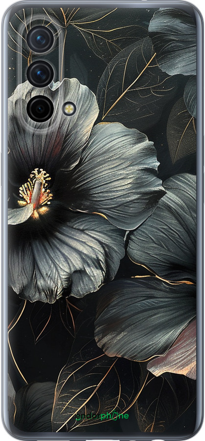 Силиконовый чехол Черные цветы для OnePlus Nord CE 5G/CORE Edition 5G - 6031u-3484 изображение 