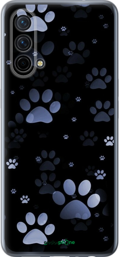 Силиконовый чехол С синими отпечатками лап для OnePlus Nord CE 5G/CORE Edition 5G - 6441u-3484 изображение 