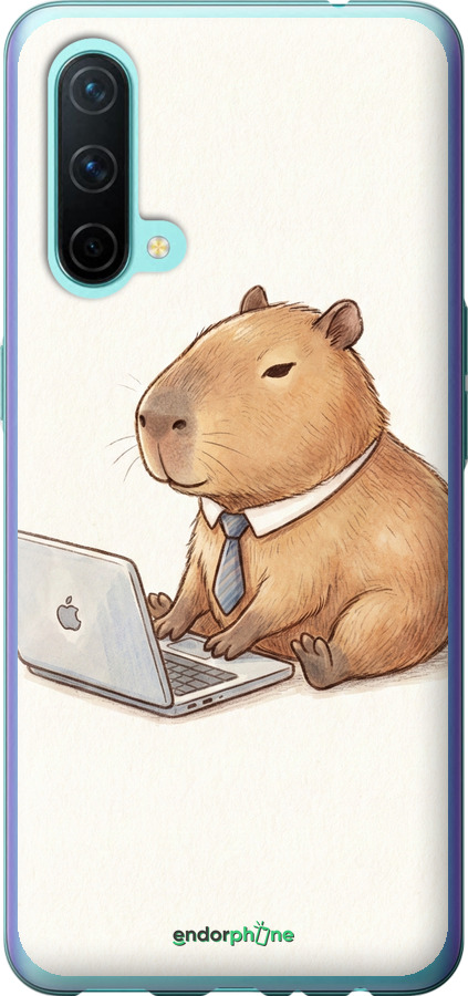 Силиконовый чехол Funny Capybara CEO Working для OnePlus Nord CE - 6777u-2382 изображение 
