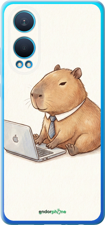 Силиконовый чехол Funny Capybara CEO Working для OnePlus Nord CE4 Lite - 6777u-3766 изображение 