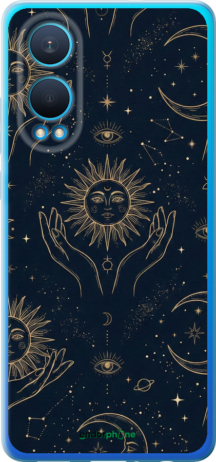 Силиконовый чехол Celestial Harmony: Sun & Moon Gold Mystic Pattern для OnePlus Nord CE4 Lite - 6778u-3766 изображение 