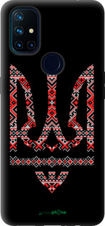 Силиконовый чехол Герб - вышиванка на черном фоне для OnePlus Nord N10 5G - 1196u-3655 изображение 